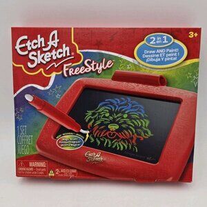 Etch A Sketch Freestyle Drawing Tablet with 2-in-1 Stylus Pen and Paintbrush Red